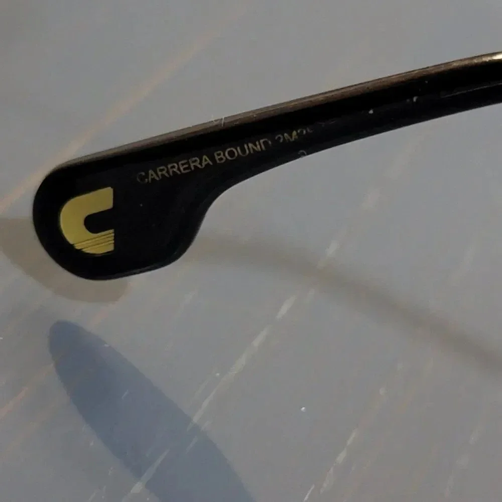 Carrera Bound Gold-Tone Metal with Black Acetate Arm Tips Sunglasses For…